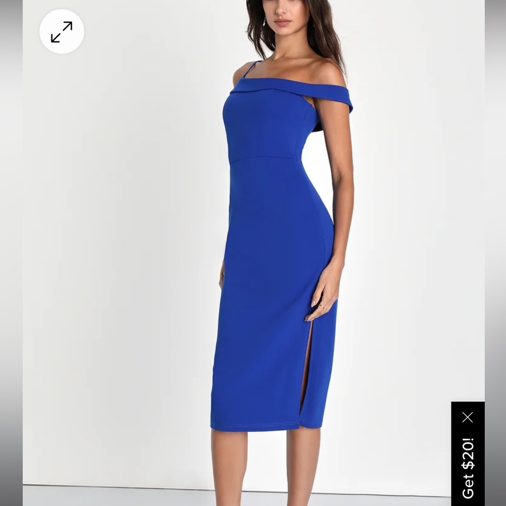 Sensational Impression Royal Blue Asymmetrical Midi Dress
